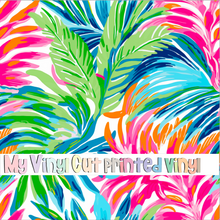 Load image into Gallery viewer, Printed Vinyl &amp; HTV Preppy Fronds H Pattern 12 x 12 inch sheet