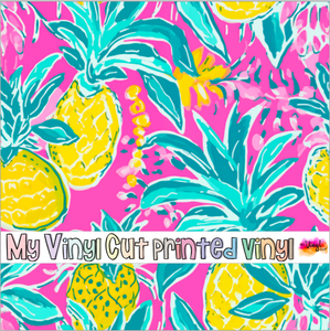 Printed Vinyl & HTV Preppy Fruit J Pattern 12 x 12 inch sheet
