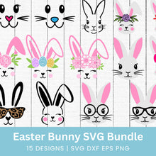 Load image into Gallery viewer, Easter Bunny Face SVG Bundle
