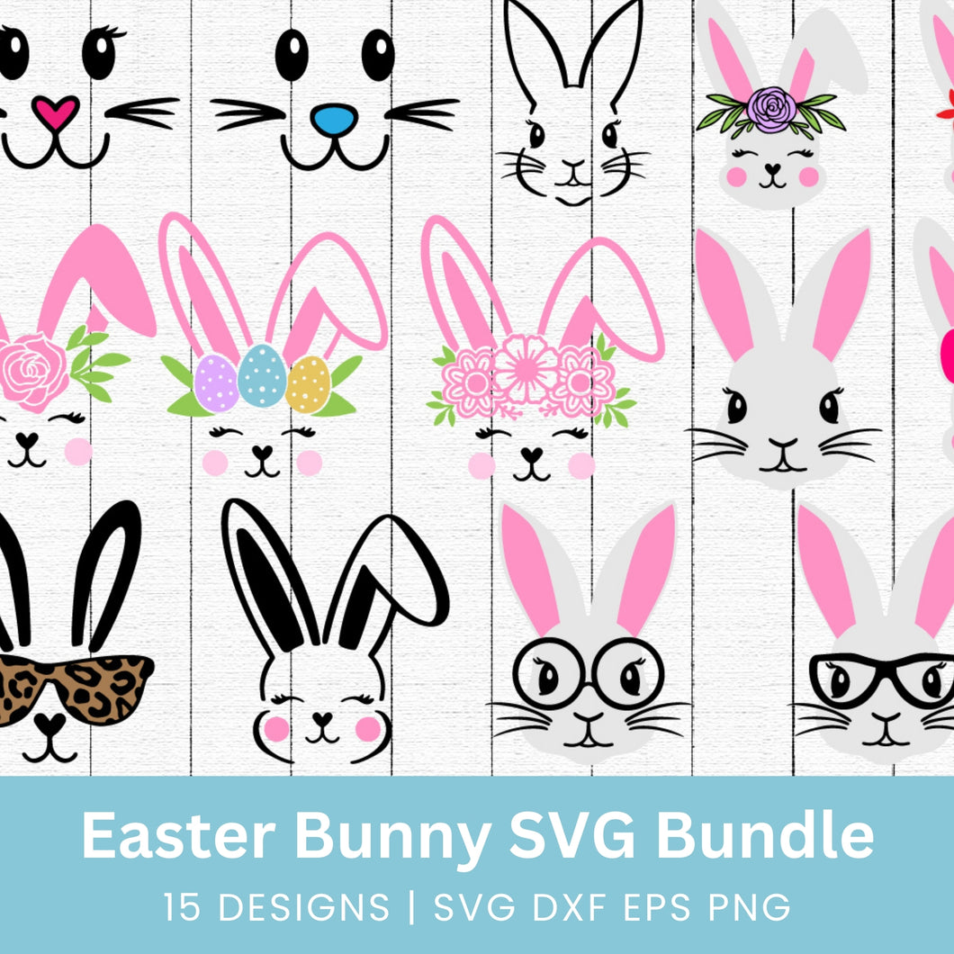 Easter Bunny Face SVG Bundle