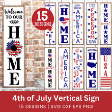 Load image into Gallery viewer, 4th of July Porch Sign SVG Bundle