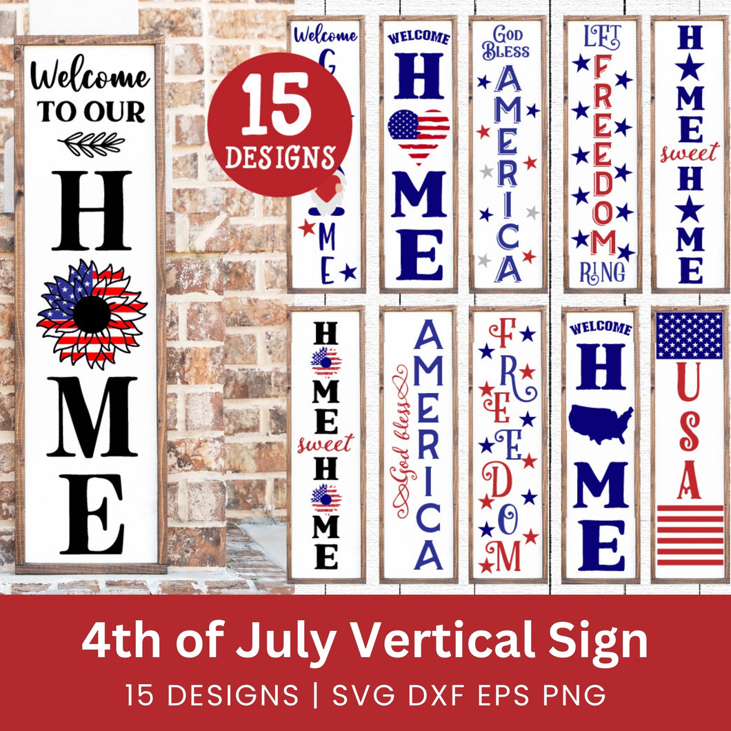 4th of July Porch Sign SVG Bundle