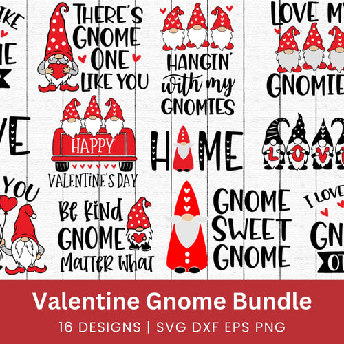 Valentine Gnome SVG Bundle