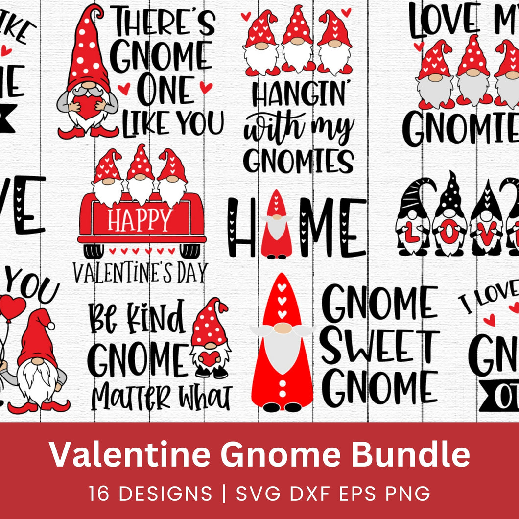 Valentine Gnome SVG Bundle