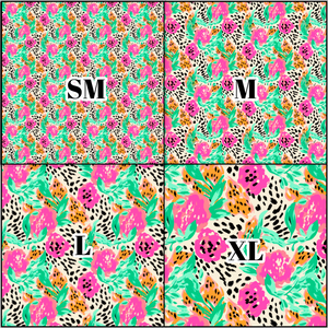 Printed Vinyl & HTV Animal Print Floral J Pattern 12 x 12 inch sheet
