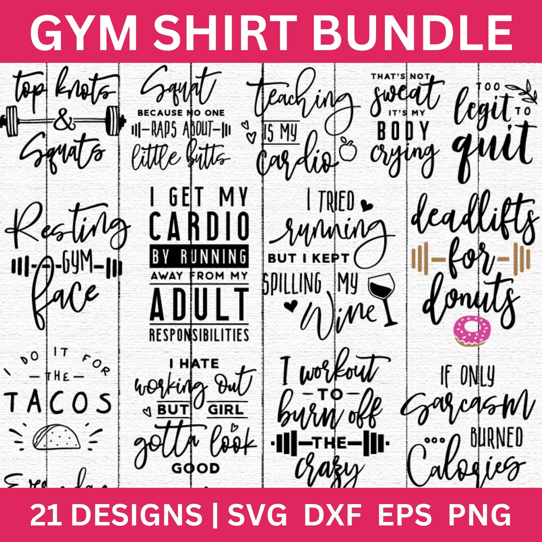 Gym Shirt SVG Bundle