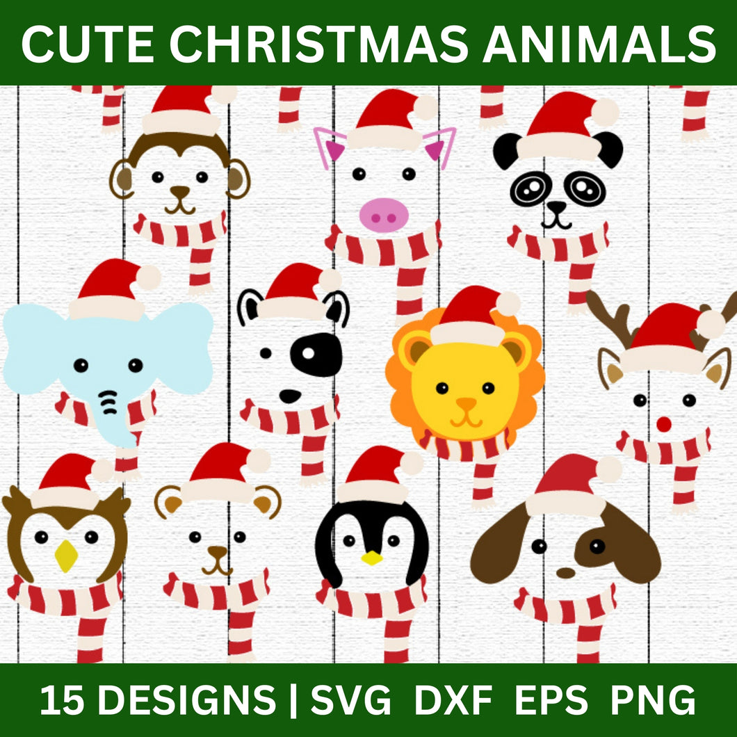 Cute Christmas Animal SVG Bundle