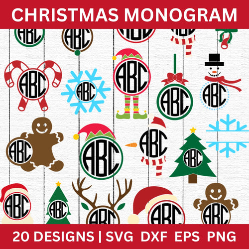 Christmas Monogram SVG Bundle