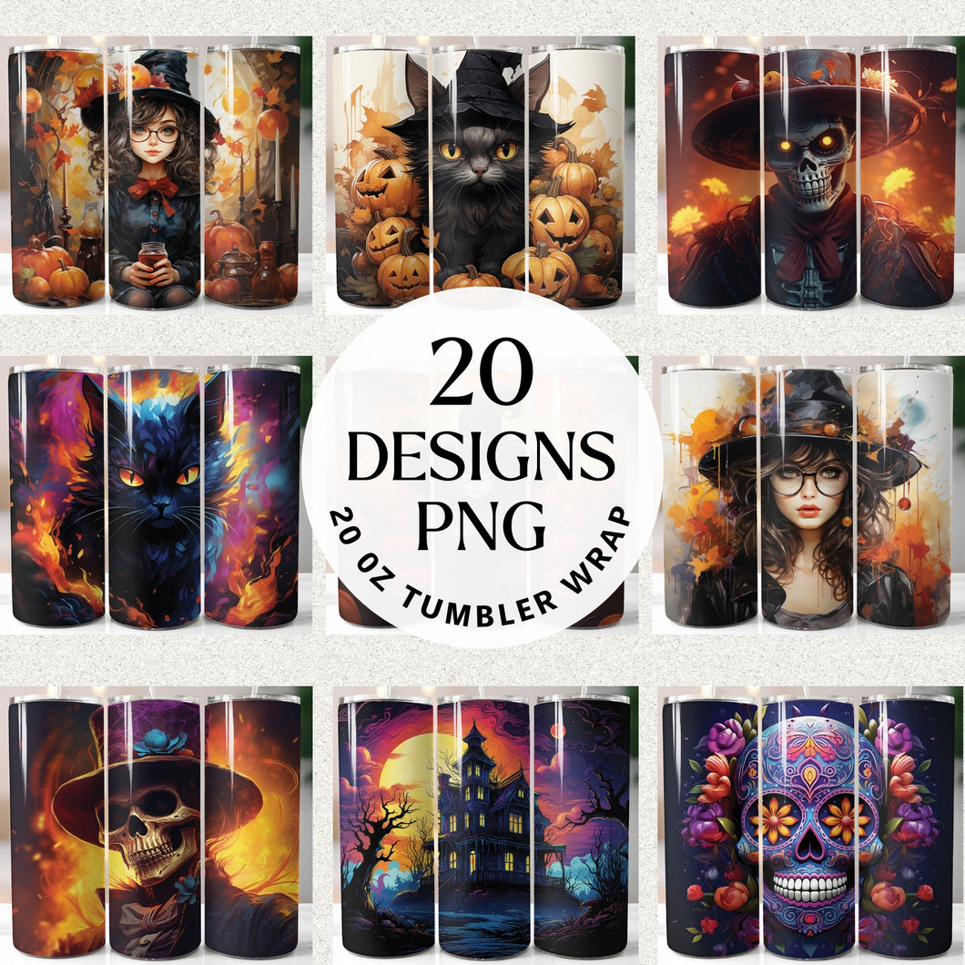 Halloween Tumbler Wrap Bundle Digital Download
