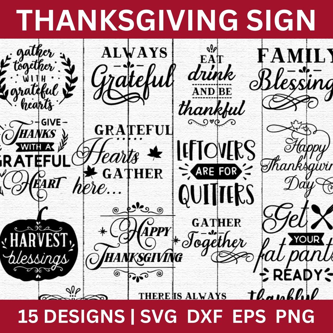 Thanksgiving Sign SVG Bundle