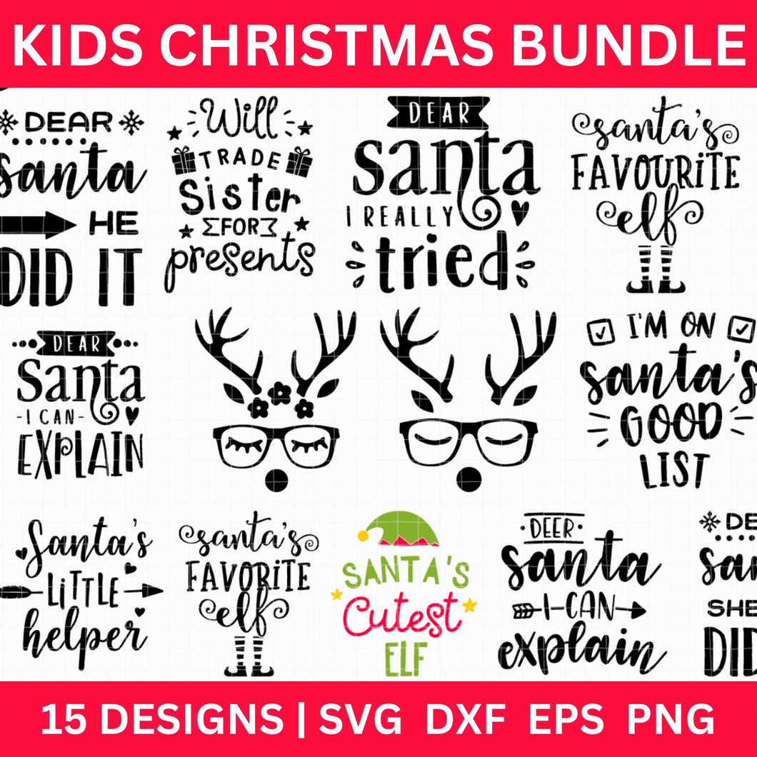 Kids Christmas SVG Bundle