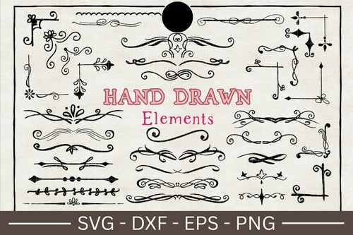 Hand Drawn Elements Illustration SVG Bundle