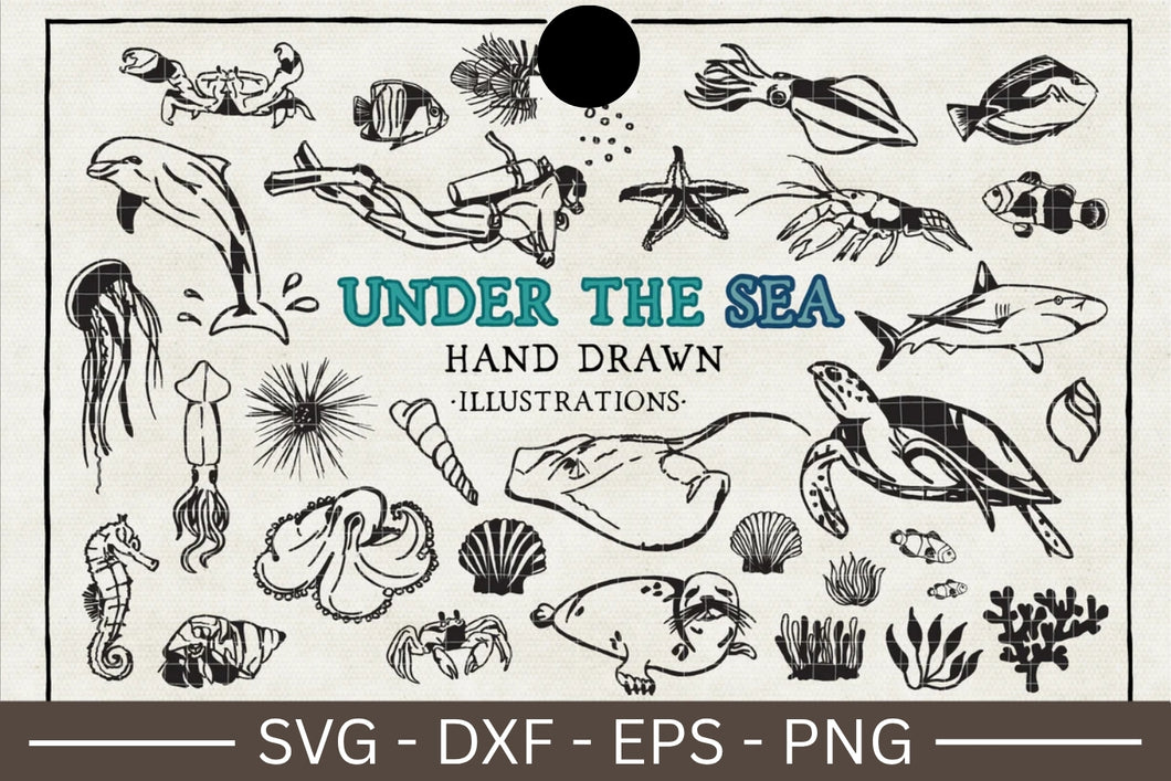 Under the Sea Illustration SVG Bundle