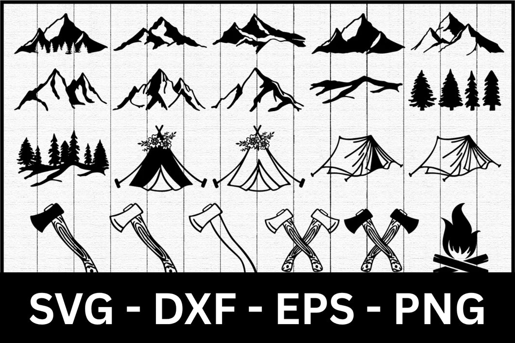 Mountain Illustration SVG Bundle