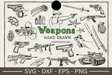 Load image into Gallery viewer, Weapons Illustration SVG Bundle