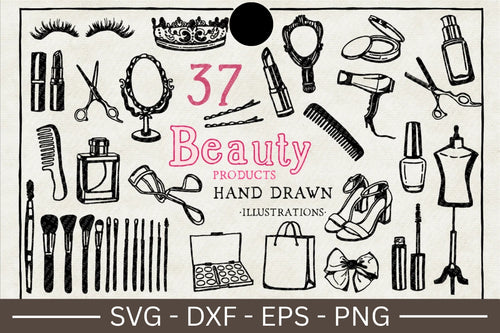 Beauty Products Illustration SVG Bundle