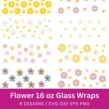 Load image into Gallery viewer, Flowers Glass Wraps SVG Bundle