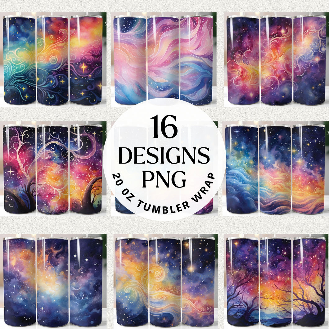 Watercolor 20oz Tumbler Wrap Bundle Digital Download