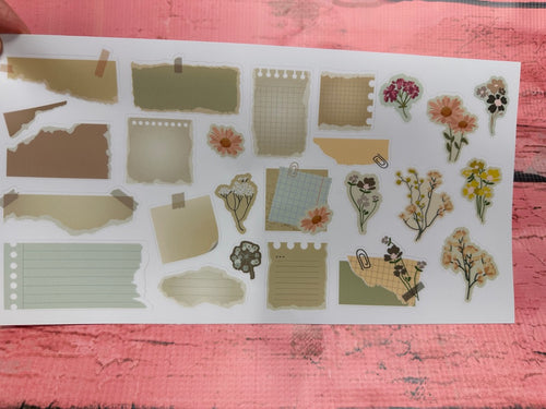 Sticker Sheet | Larger Set of Delicate Torn Paper Stickers |