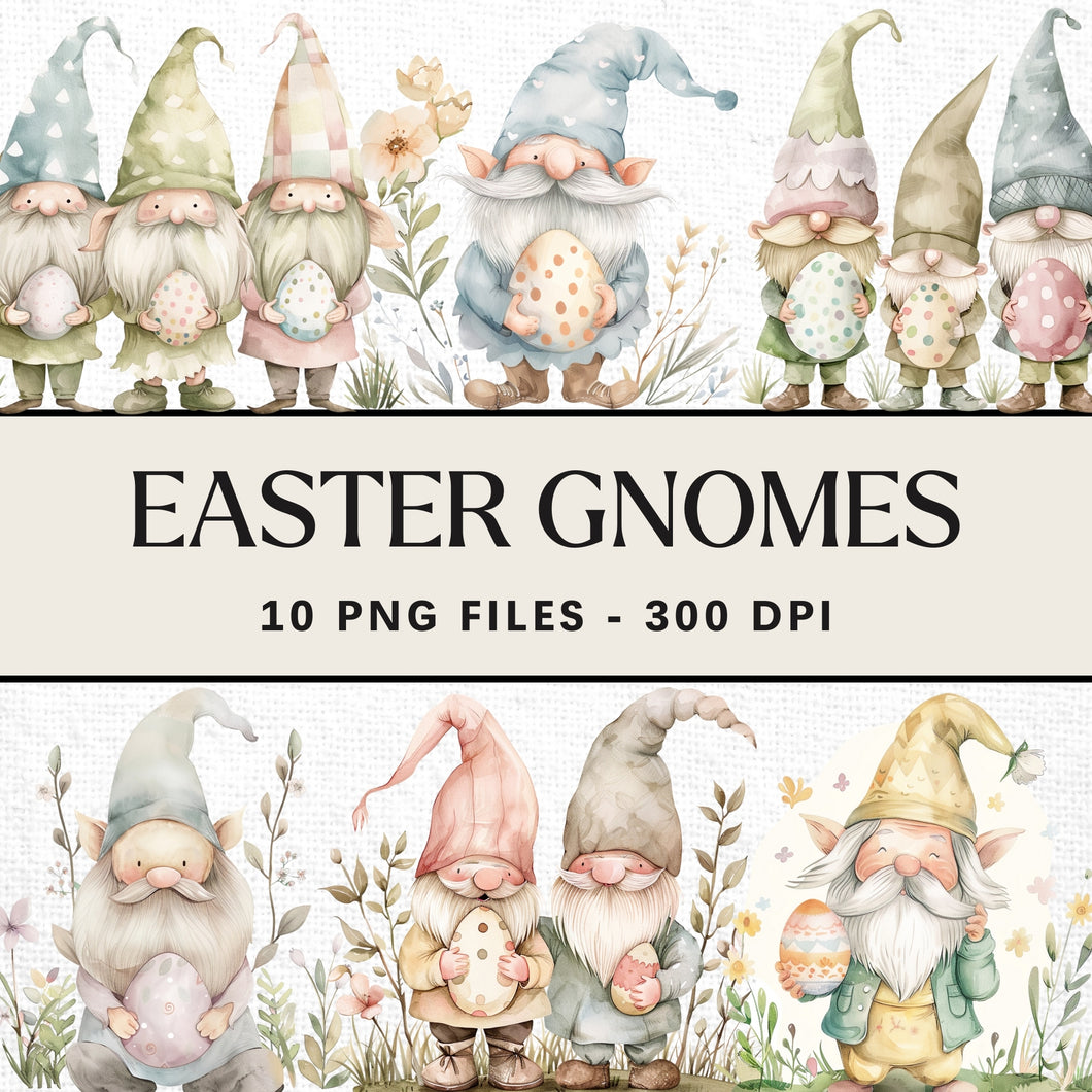 Easter Gnome Clip Art Bundle Digital Download
