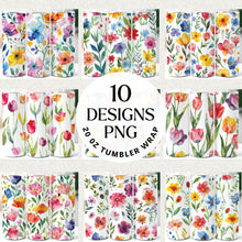 Load image into Gallery viewer, Spring Flowers 20 oz Tumbler Wrap Bundle Digital Download