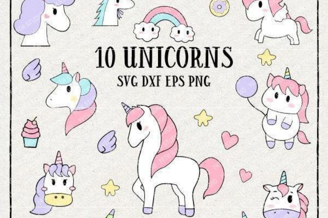 Unicorn Illustration SVG Bundle