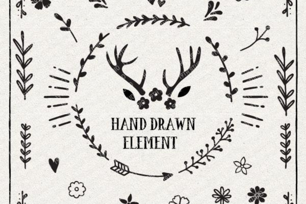 Hand Drawn Elements Illustration SVG Bundle