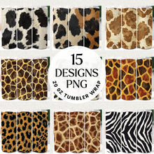 Load image into Gallery viewer, Animal Prints 20 oz Tumbler Bundle Digital Download