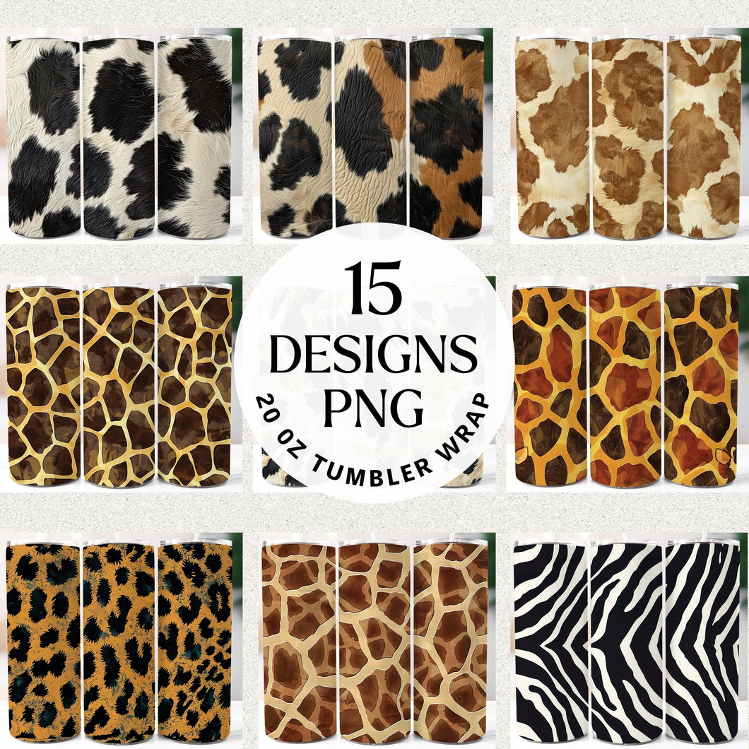 Animal Prints 20 oz Tumbler Bundle Digital Download