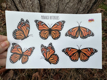 Load image into Gallery viewer, Sticker Sheet | Set of Monarch Butterflies Stickers | 5 x 8 sticker sheet