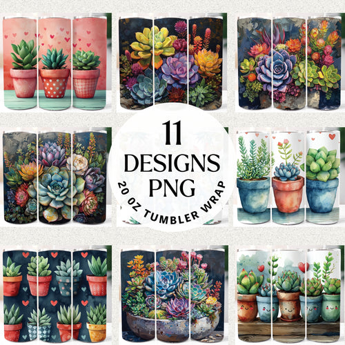 Succulent 20 oz Tumbler Bundle Digital Download