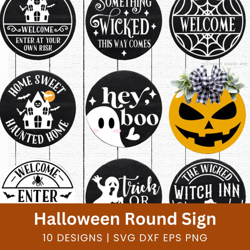 Halloween Round Sign SVG Bundle