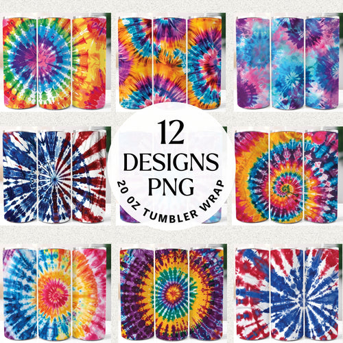 Tie Dye 20 oz Tumbler Bundle Digital Download