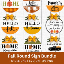 Load image into Gallery viewer, Fall Round Sign SVG Bundle