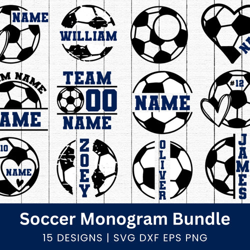 Soccer Monogram SVG Bundle