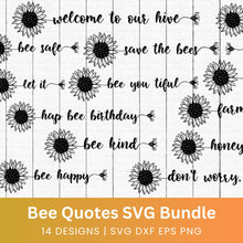 Load image into Gallery viewer, Bee Quotes Sunflower SVG Bundle