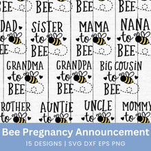 Load image into Gallery viewer, Bee Pregnancy Announcement SVG Bundle