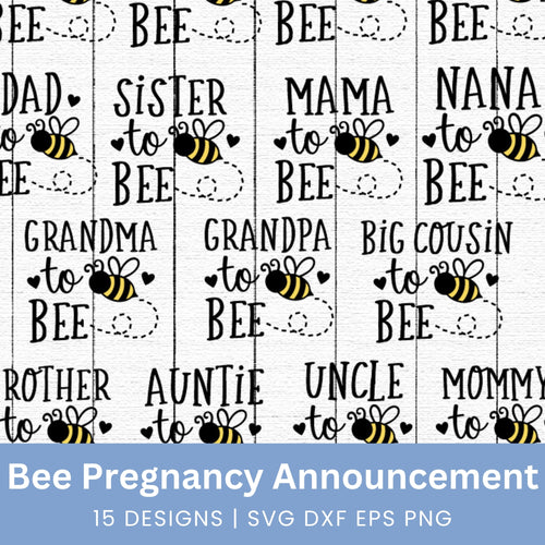 Bee Pregnancy Announcement SVG Bundle