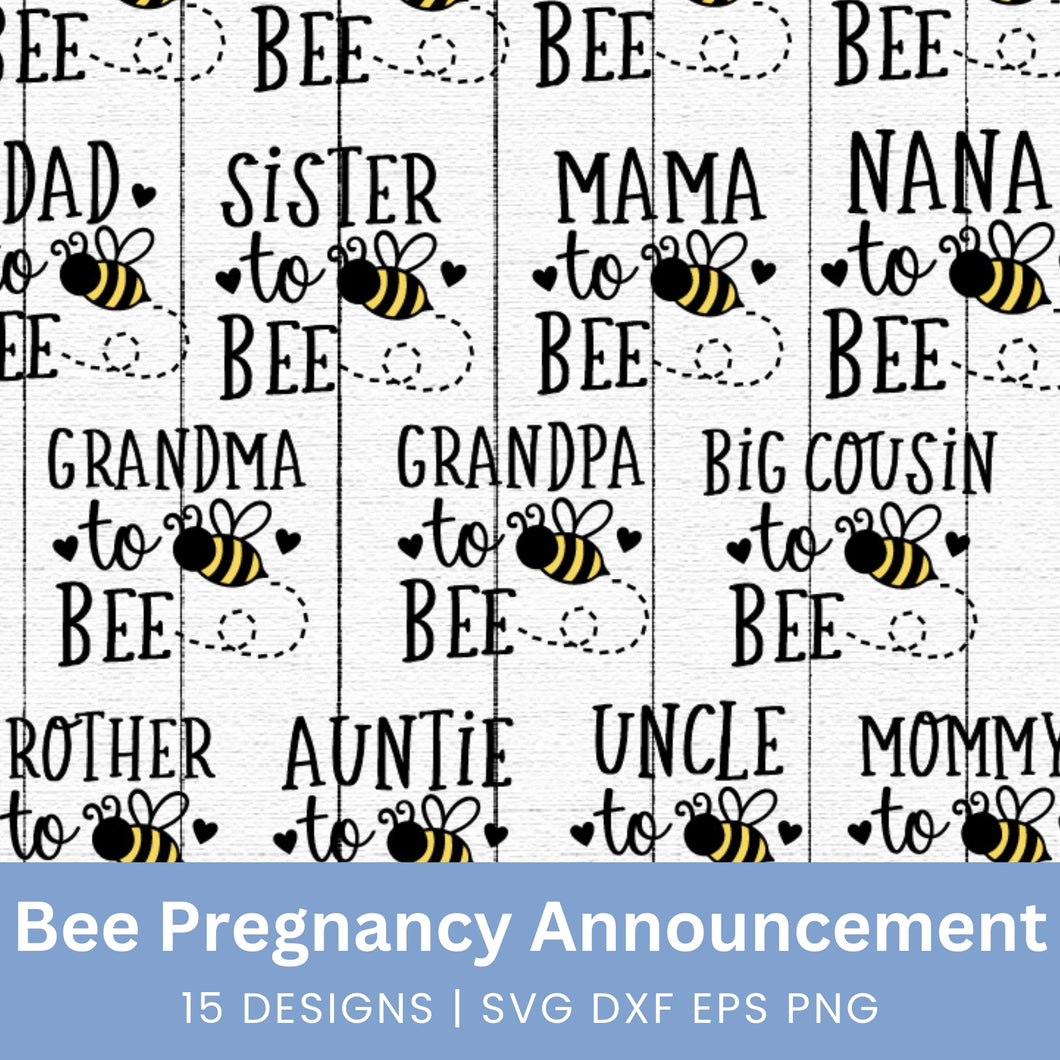 Bee Pregnancy Announcement SVG Bundle