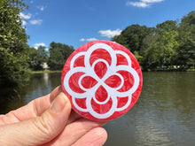 Load image into Gallery viewer, Sorority Insignia Pin Back Button Infinity Rose Alpha Omicron Pi AOP AOPi