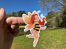 Load image into Gallery viewer, Sticker | 70H | Fairy Bee Girl | Waterproof Vinyl Sticker | White | Clear | Permanent | Removable | Window Cling | Glitter | Holographic