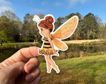 Load image into Gallery viewer, Sticker | 70M | Fairy Bee Girl | Waterproof Vinyl Sticker | White | Clear | Permanent | Removable | Window Cling | Glitter | Holographic