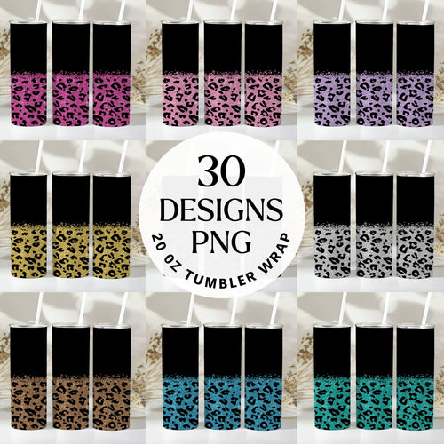 Glitter Leopard 20 oz Tumbler Bundle Digital Download