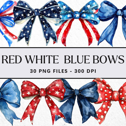 Red White Blue Bow Sublimation Digital Download