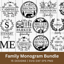 Load image into Gallery viewer, Family Monogram SVG Bundle