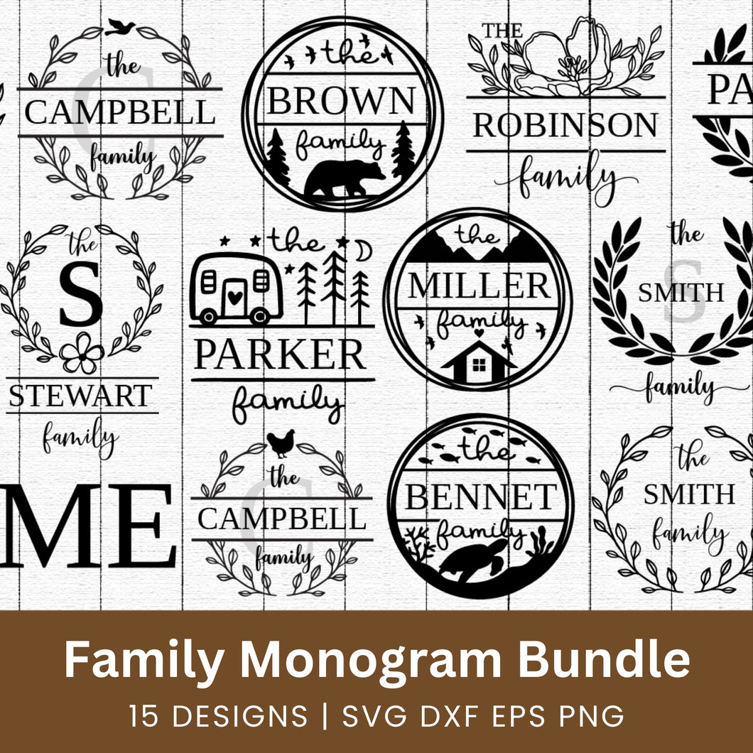 Family Monogram SVG Bundle