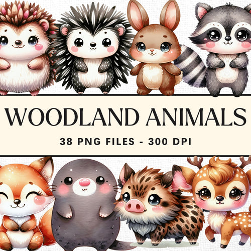 Woodland Animal Clipart Bundle Digital Download