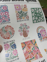 Load image into Gallery viewer, Sticker Sheet |  | Set of little planner stickers Boho Floral Quotes 5 X 7