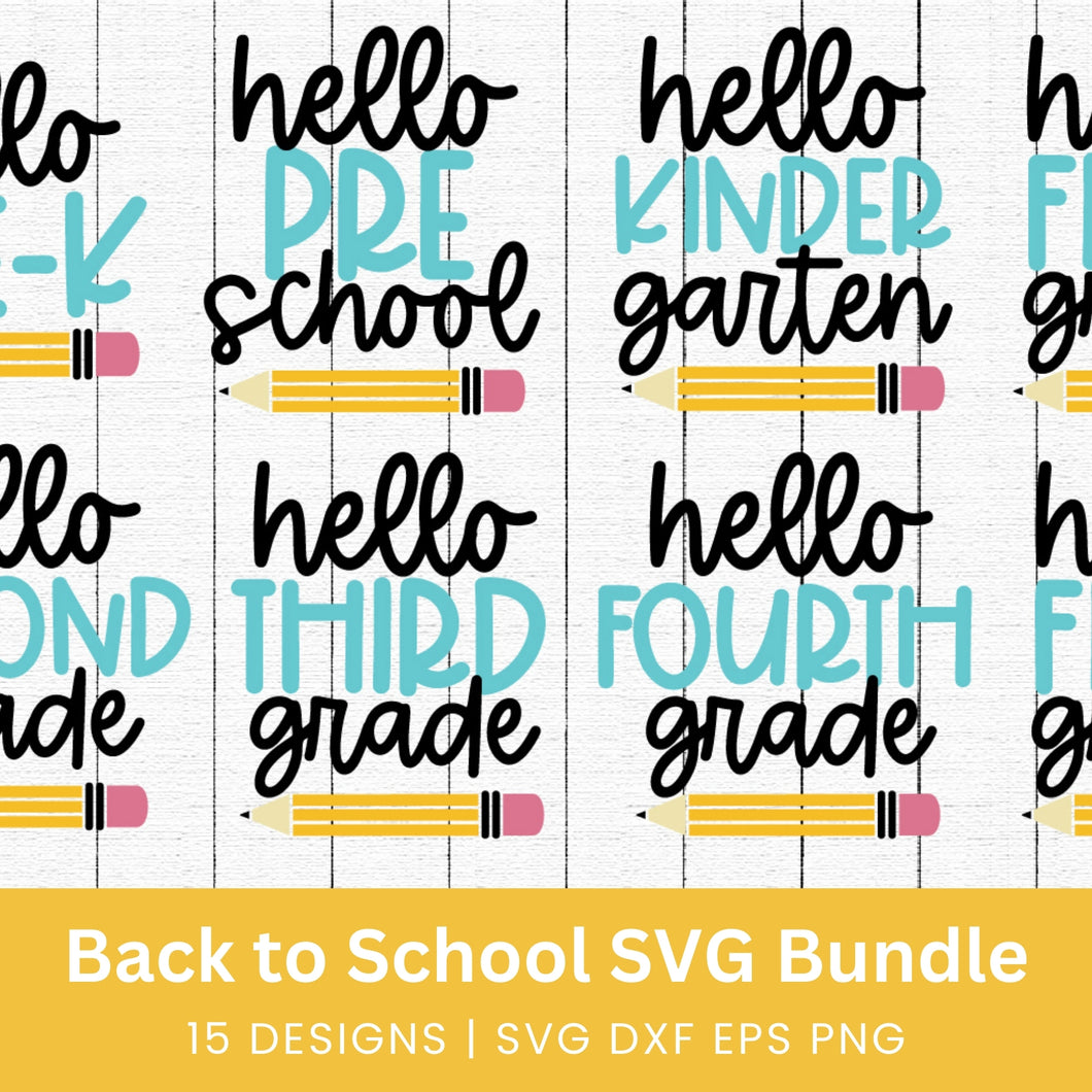 Back to School Shirt Designs SVG Bundle