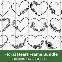 Load image into Gallery viewer, Floral Heart SVG Bundle